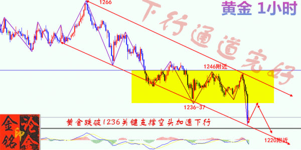 7月17日现货黄金失守1236关键点位，空头加速下行难道是要进行到底是吗？